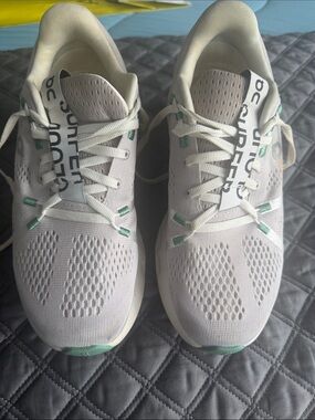 On Running Women's White Sneakers with Mint Accents
